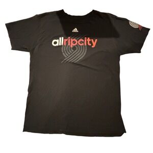 Adidas Portland Trail Blazers All Rip City Black T Shirt Size L